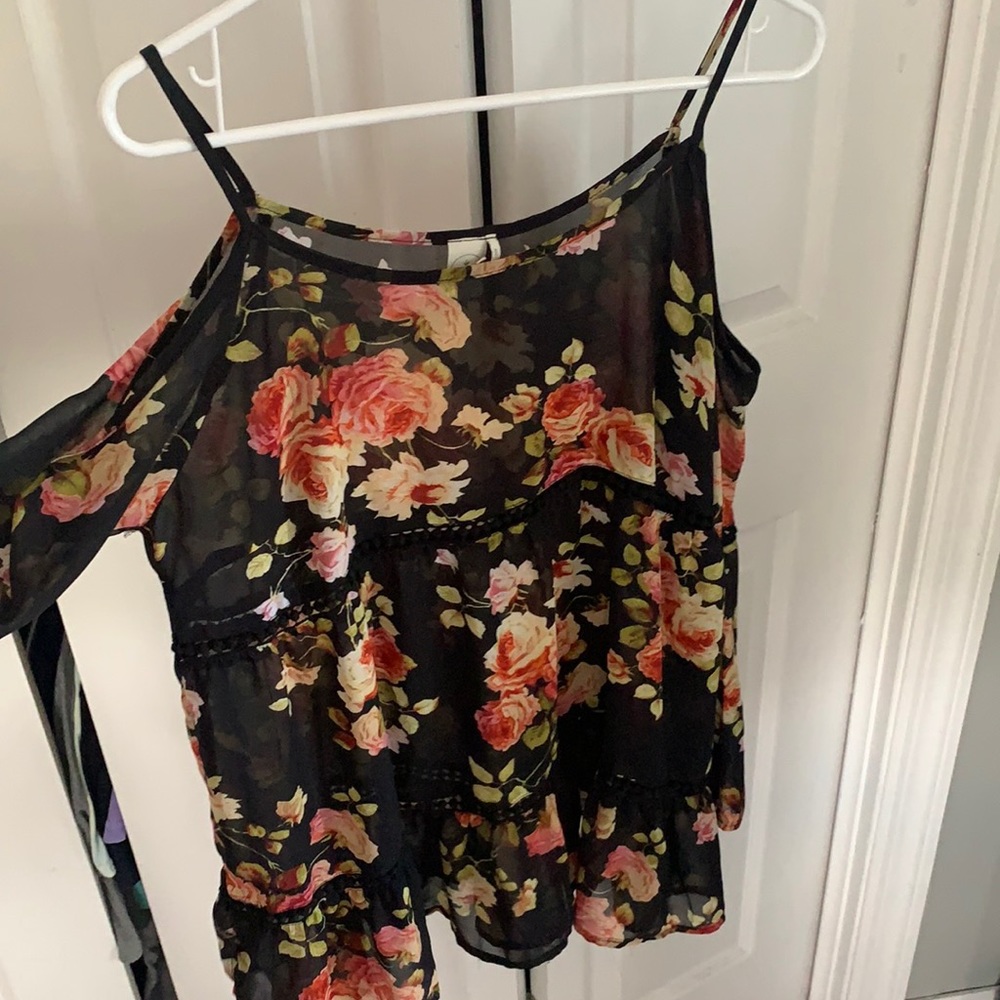 Off the shoulder rose shirt